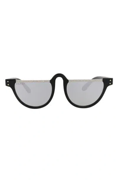 Gucci Novelty 49mm Round Sunglasses In Black