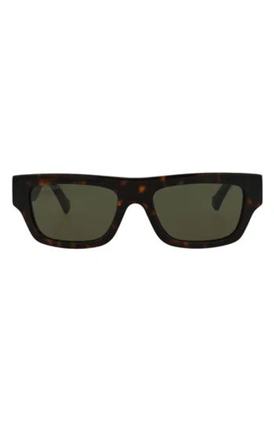 Gucci Novelty 55mm Rectangular Sunglasses In Green