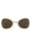 Gucci Novelty 77mm Oversize Shield Sunglasses In White White Brown