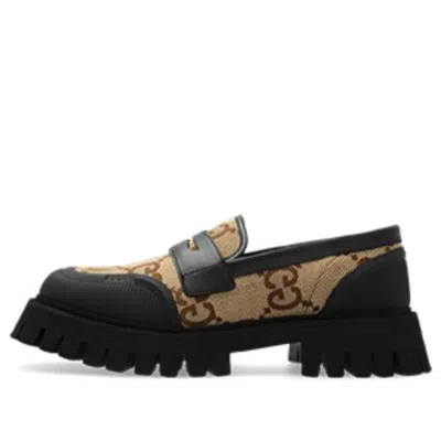 Gucci Novo Gg Jacquard Chunky Loafer 'black Camel'