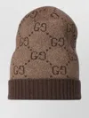 Gucci Nuancie Hat Knit Texture Ribbed Hem In Brown