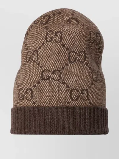 GUCCI NUANCIE HAT KNIT TEXTURE RIBBED HEM