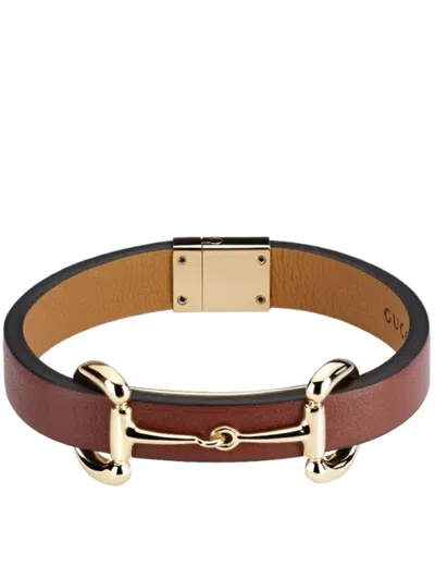 Gucci Nude Neutrals Leather Bracelet In Beige
