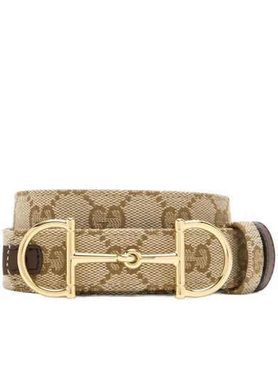 Gucci Nude Neutrals Leather W25 Belt In Yellow