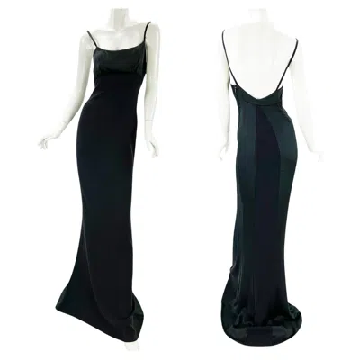 Pre-owned Gucci Nwt Tom Ford For  Ss 2001 Black Silk Dress Gown Italian 40 - Us 4