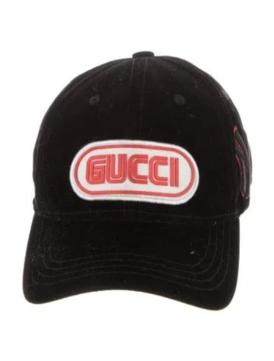 Pre-owned Gucci Ny Embroidered Baseball Cap In Black