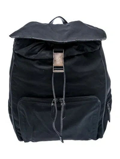 Pre-owned Gucci Nylon Backpack In Black