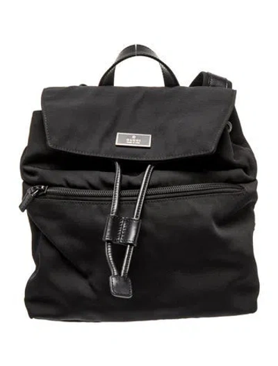 Pre-owned Gucci Nylon Backpack In Black