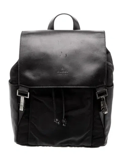 Pre-owned Gucci Nylon Backpack Vintage In Black