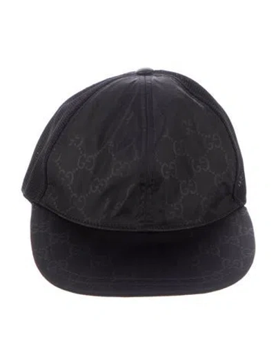 Pre-owned Gucci Nylon Baseball Cap In Black