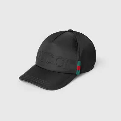 Gucci Classic Polyamide Cap For Men In Black