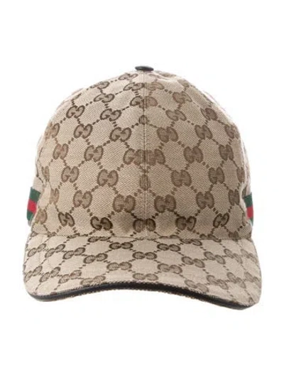 Pre-owned Gucci Nylon Brown Baseball Cap