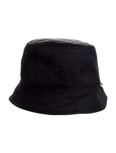 Pre-owned Gucci Nylon Bucket Hat In Black