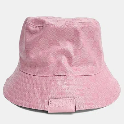 Pre-owned Gucci Nylon Bucket Hat In Pink