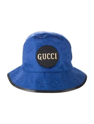 Pre-owned Gucci Nylon Bucket Hat W/tags In Blue