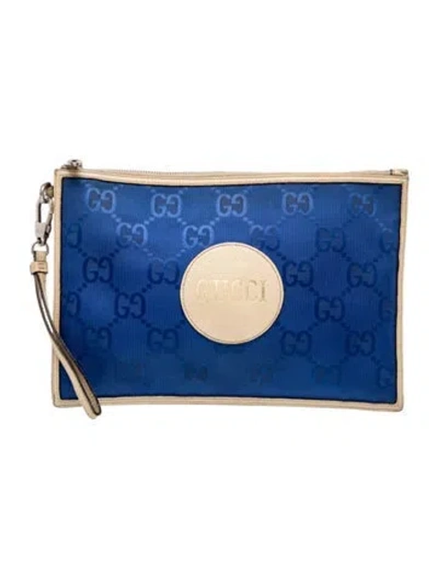 Pre-owned Gucci Nylon Clutch In Blue