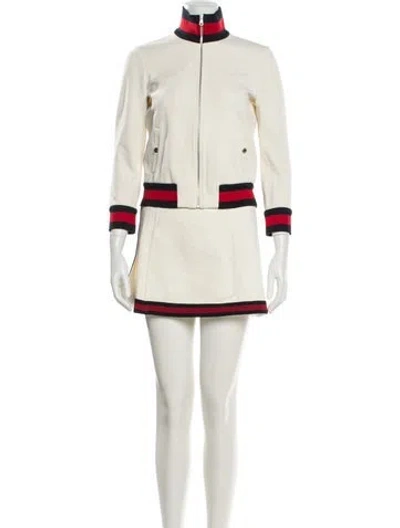 Pre-owned Gucci Nylon Colorblock Pattern Skirt Set