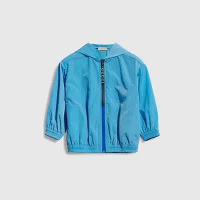 Gucci Babies' Nylon Froissé Jacket In Blue