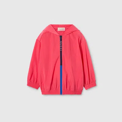 Gucci Babies' Nylon Froissé Jacket In Pink