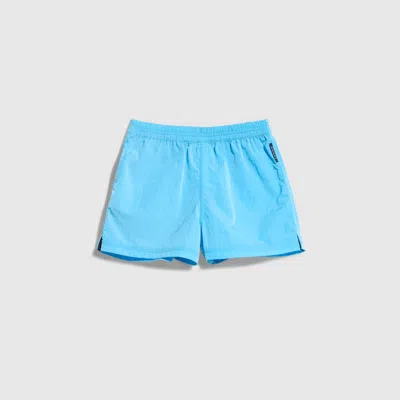 Gucci Babies' Nylon Froissé Shorts In Blue