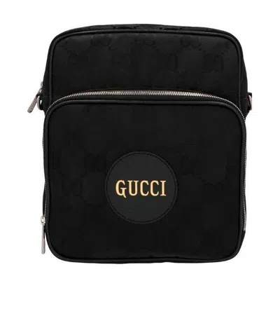 Gucci Nylon Gg Supreme Embroidered Messenger Bag In Black