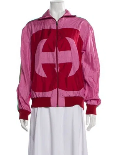 Pre-owned Gucci Nylon Graphic Print Bomber Jacket In Multi