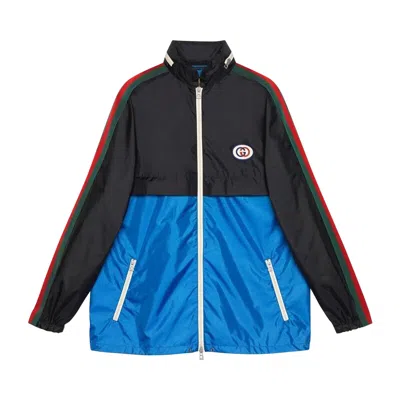 Pre-owned Gucci Nylon Jacket 'black/blue' | Men's Size 48