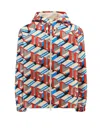 Gucci Nylon Jacket With Geometric Print Multicolor  In Multi