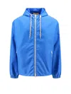 Gucci Web And Logo Print Windbreaker Jacket In Blue