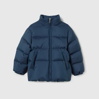 Gucci Kids' Nylon Jacket With Web In Blue