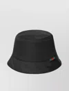 Gucci Nylon Logo Cloche With Stripe And Ribbon