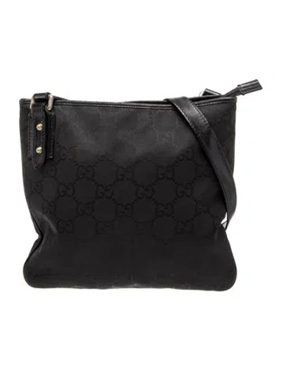 Pre-owned Gucci Nylon Messenger Bag In Black