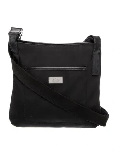 Pre-owned Gucci Nylon Messenger Bag In Black