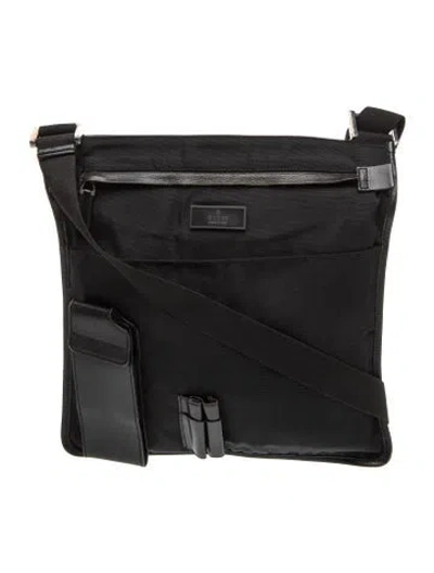 Pre-owned Gucci Nylon Messenger Bag Vintage In Black