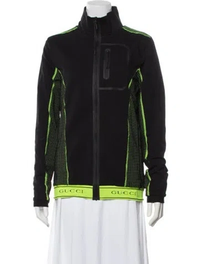 Pre-owned Gucci Nylon Patterned Jacket In Black