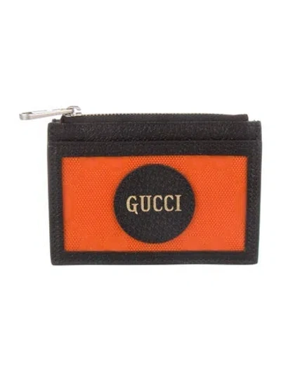 Pre-owned Gucci Nylon Printed Wallet In Black
