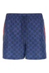 Gucci Men Nylon Swim Shorts With All-over Gg Motif
