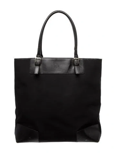 Pre-owned Gucci Nylon Tote In Black