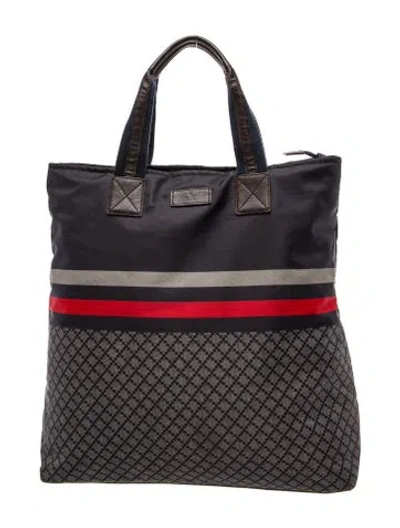 Pre-owned Gucci Nylon Tote In Blue