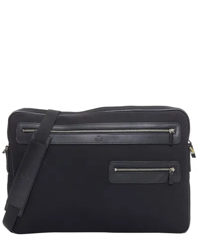 Pre-owned Gucci Nylon Trim Crossbody Messenger Laptop Bag (authentic Pre-loved)