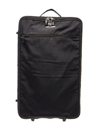 Pre-owned Gucci Nylon Vintage Travel Suitcase Large In Blue