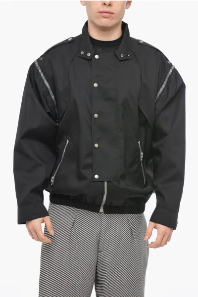 Gucci Nylon Windbreaker With Removable Sleeves In Black