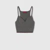 Gucci Felted Wool Ribbed Top With Web In Gray