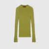 Gucci Rib Cashmere Silk Top In Green