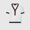 Gucci Oberteil Aus Gerippter Stretch-baumwolle In White