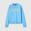 Gucci Soft Wool Top With Intarsia In Blue