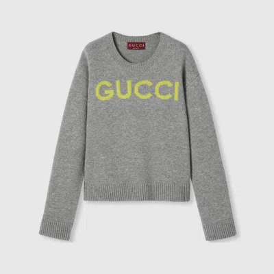 Gucci Wool Top With  Intarsia In Gray