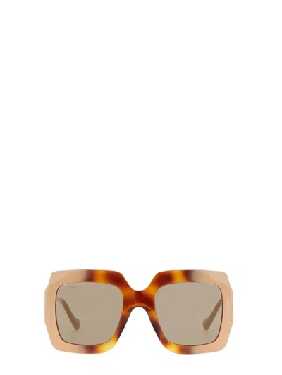 Gucci Occhiale Da Sole Rectangular In Brown
