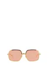 Gucci Occhiale Da Sole Squadrato Oversize In Neutral