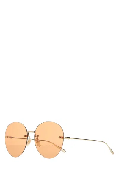 Gucci Occhiali Gold Metal Round Sunglasses